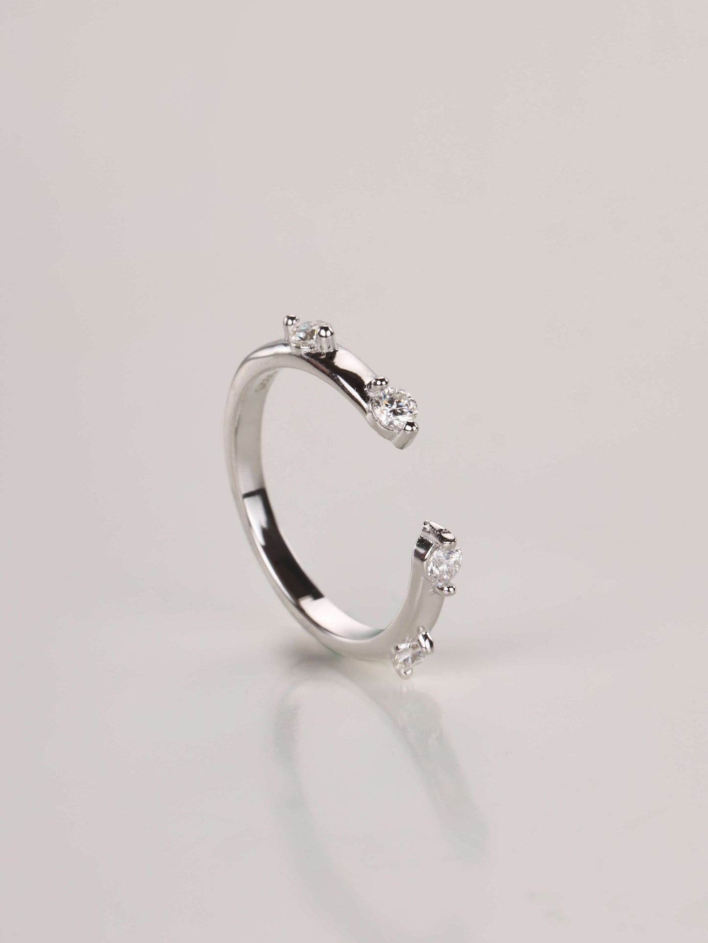 Delicate Open Front Stacker: 0.24ct Moissanite