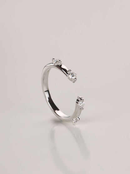Delicate Open Front Stacker: 0.24ct Moissanite
