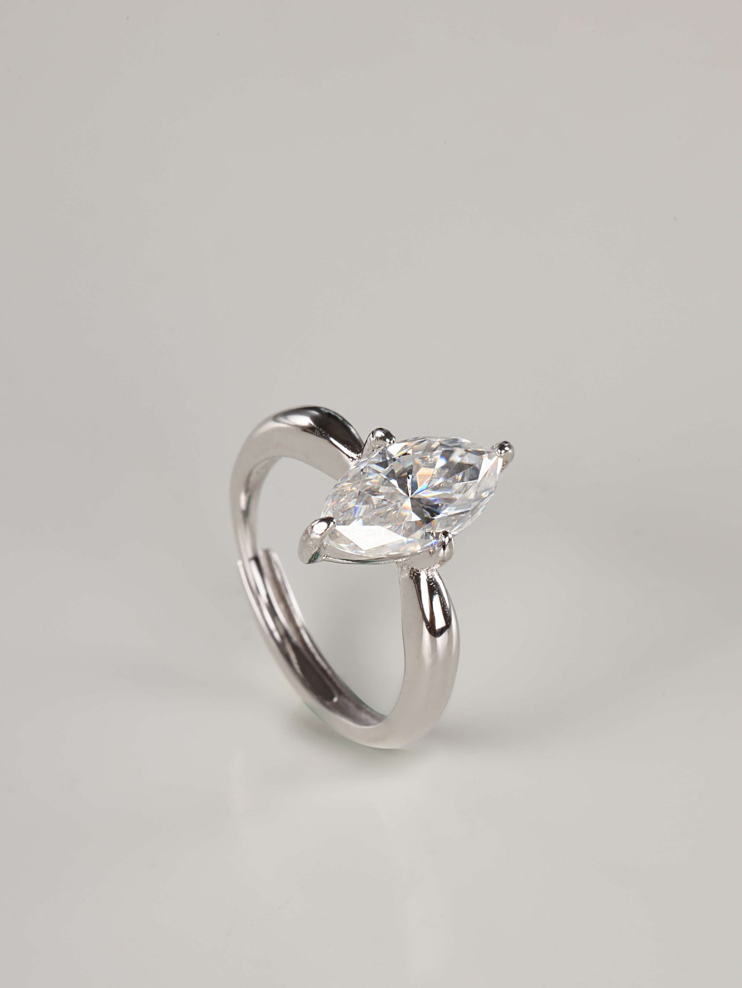 Classic Marquise Cut: 2ct Solitaire Moissanite Ring