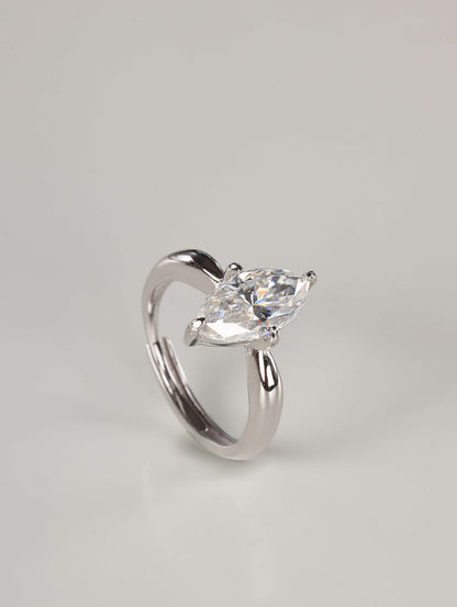 Classic Marquise Cut: 2ct Solitaire Moissanite Ring