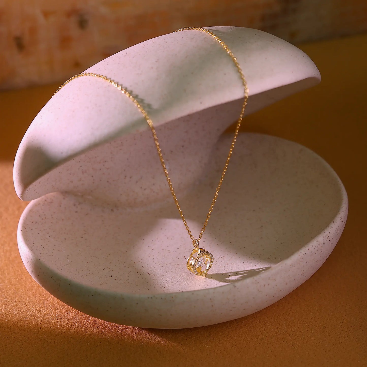 Necklace laid flat showing the lobster clasp and adjustable 3cm extender chain.