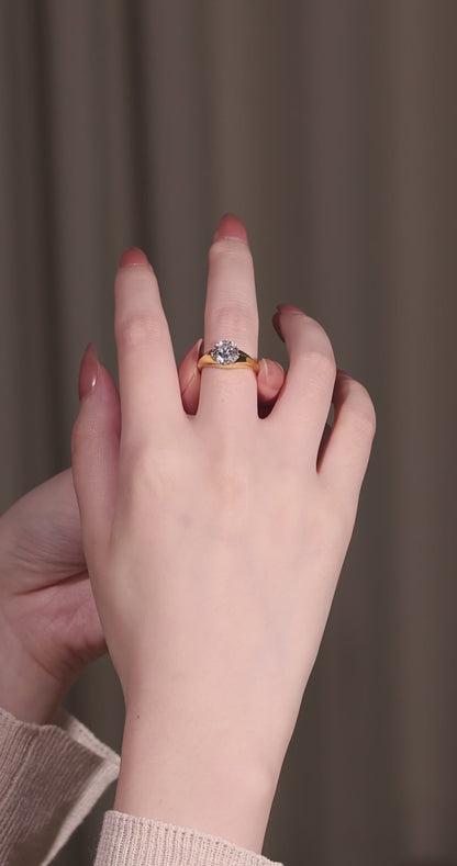 Minimalist Dome Ring: 2ct Round Moissanite