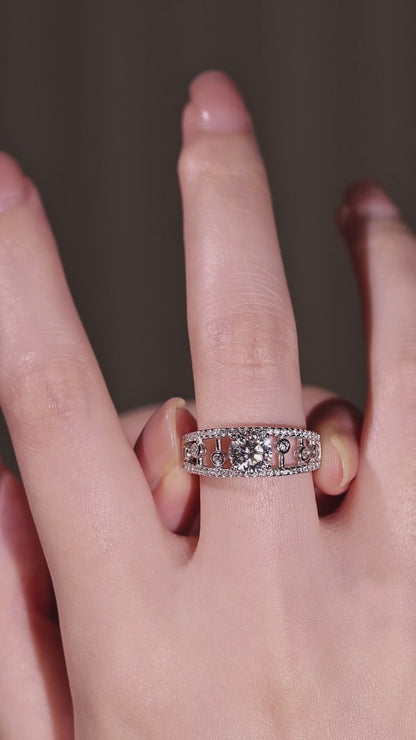 Vintage Art Deco Filigree Lace: 1ct Moissanite Ring