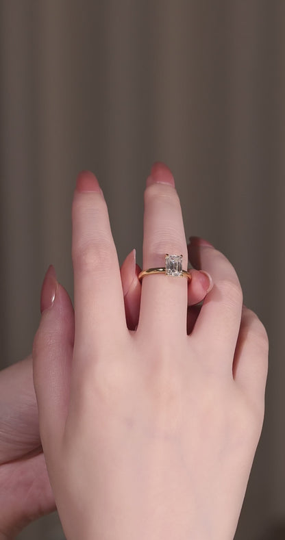 Emerald Cut Moissanite: 1ct - 5ct Solitaire Ring